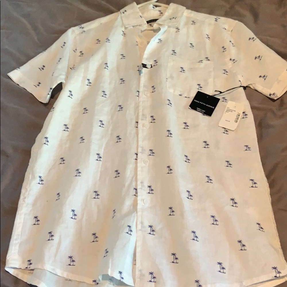 Asks fifth avenue short sleeve linen shirt